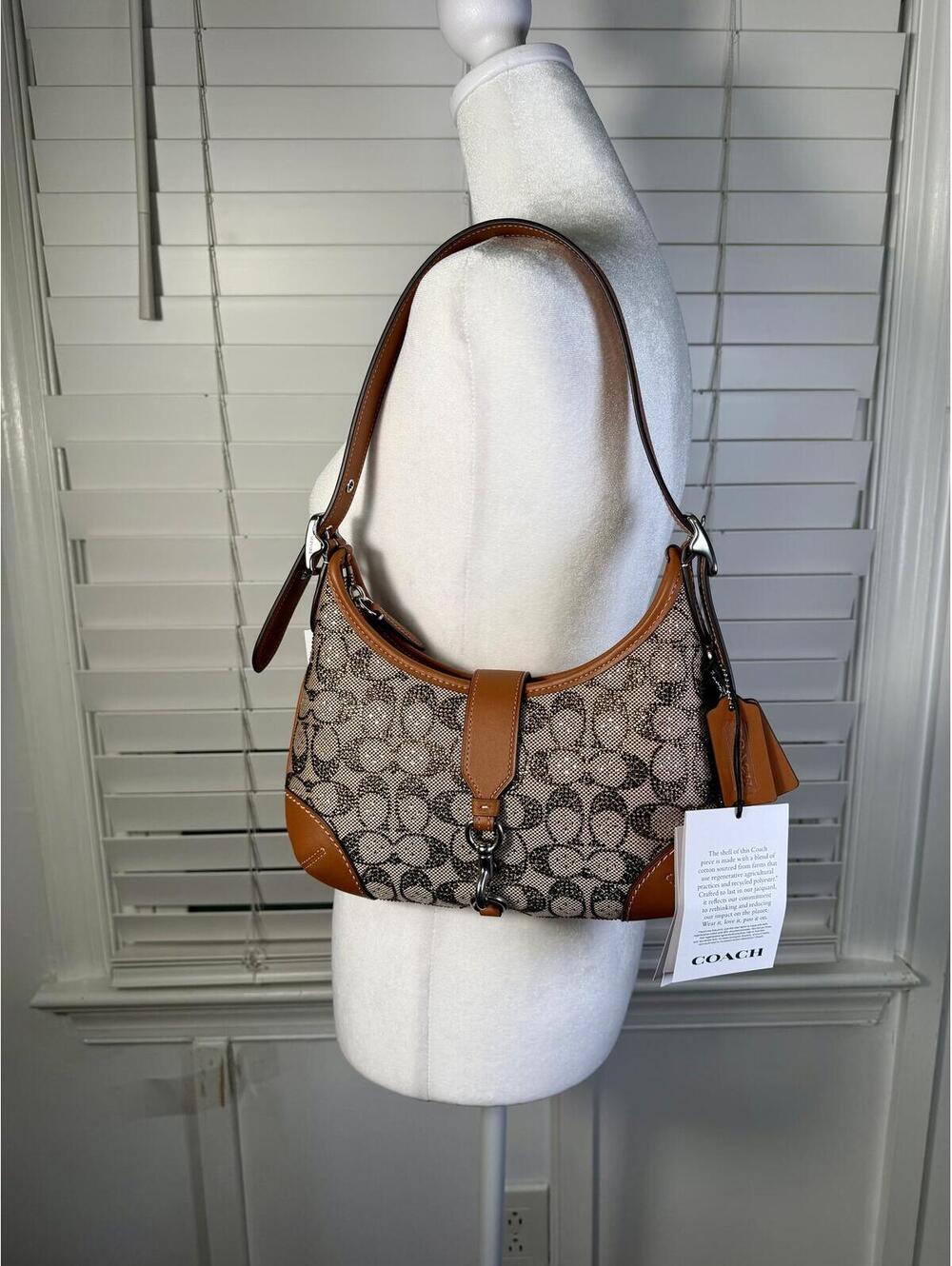 COACH The COACH Originals Crystal Signature Jacquard Hamptons Hobo - Picture 4 of 10